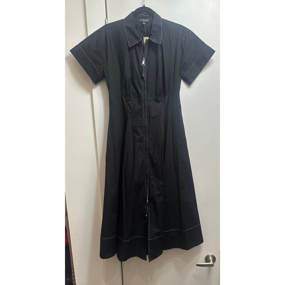 J.CREW Zip-Up Shirt-Dress in Black CI906 Size 4 NWT - Picture 2 of 13